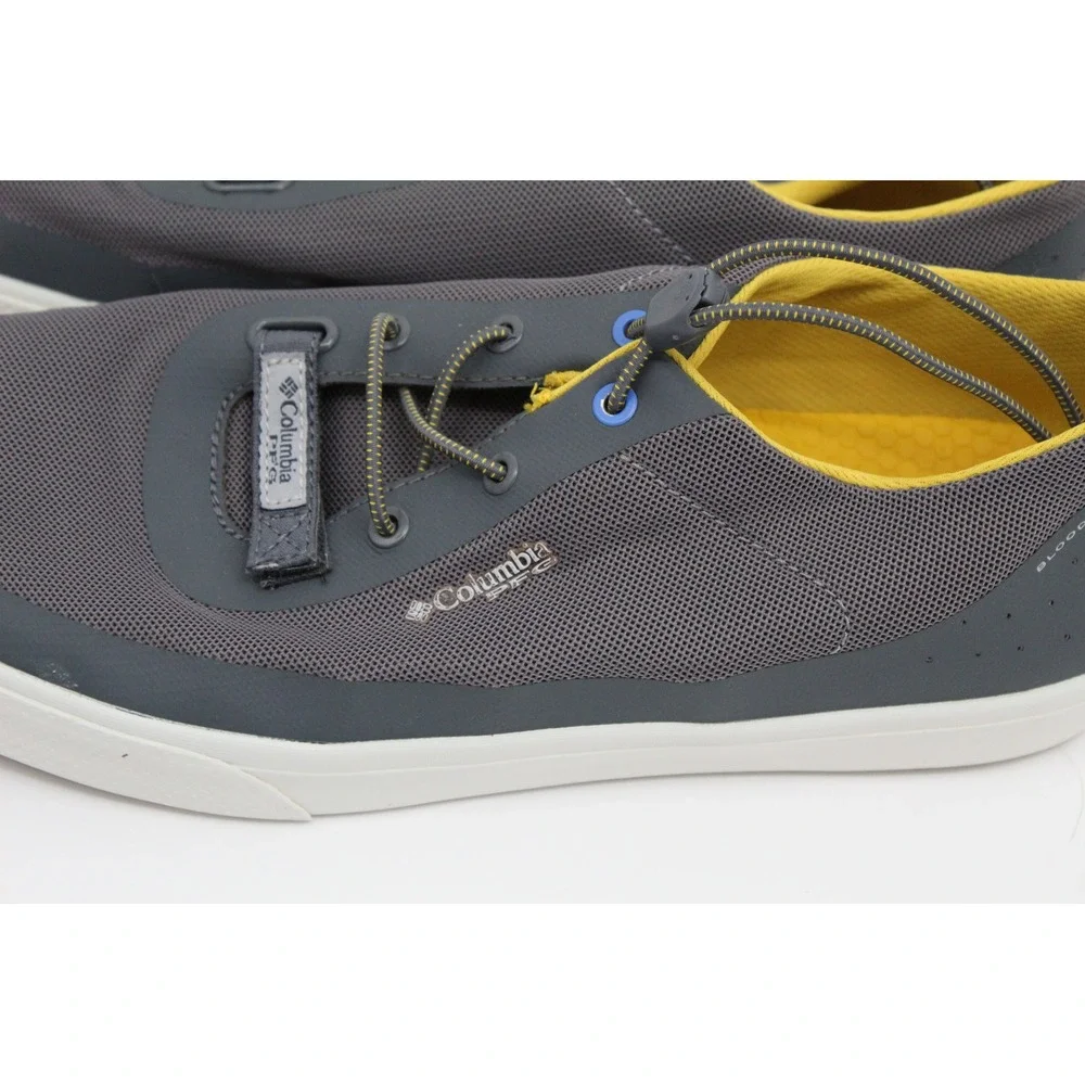 Columbia PFG Blood n Guts Men Grey Yellow Mesh Boat Shoes Sneakers Fishing NWOT
